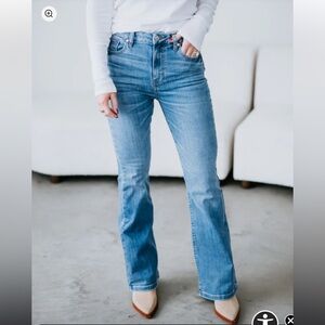 Eunina Women's Flare Leg Blue Jeans